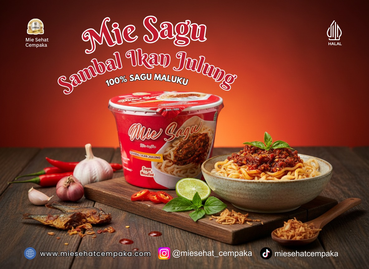 SAGO NOODLE CUP
‘’SAMBAL SMOKED
JULUNG FISH’’